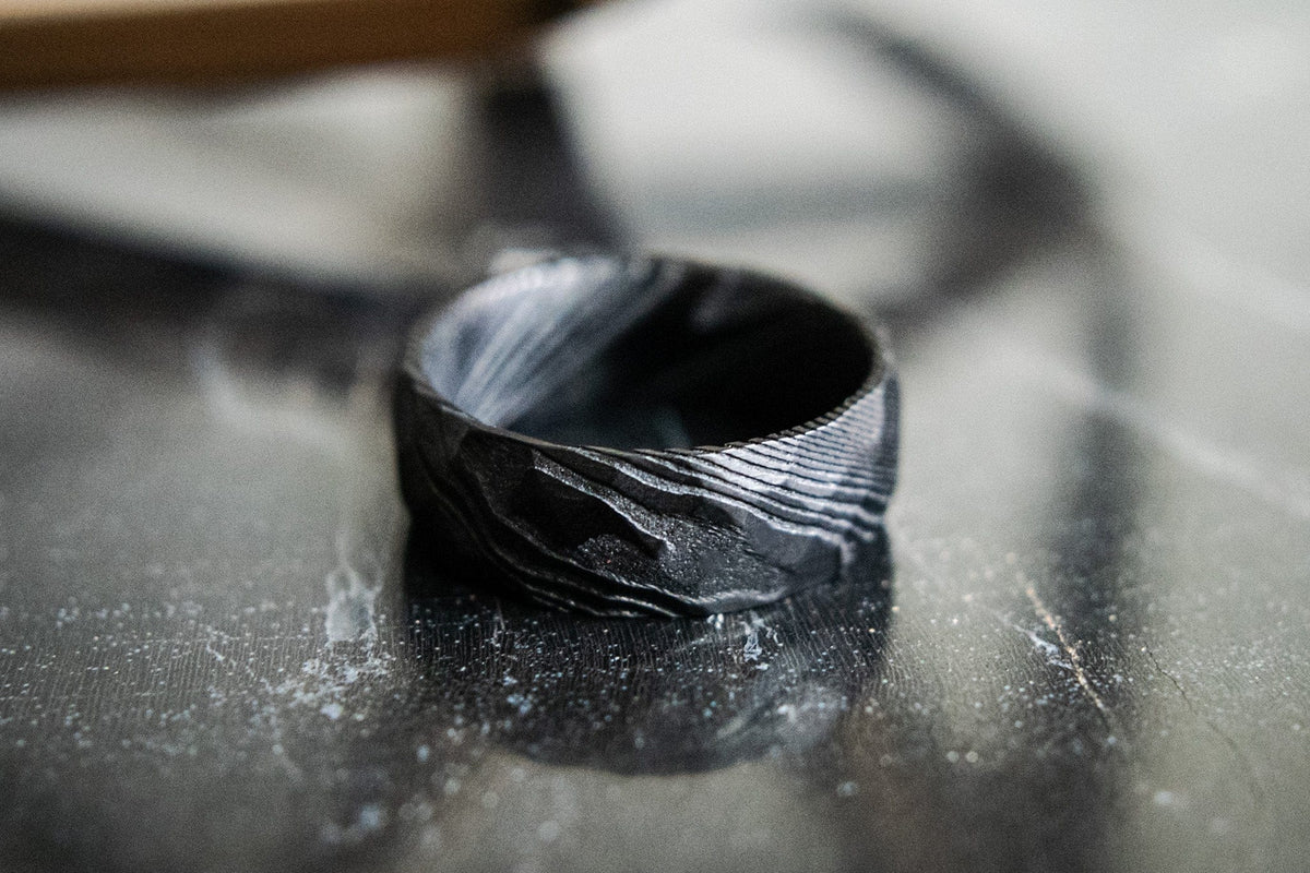 Men’s Black Ring - Damascus Steel Ring - deals Men’s Wedding Ring - Men's Black Wedding Ring - Men's Wedding Band- Aragorn