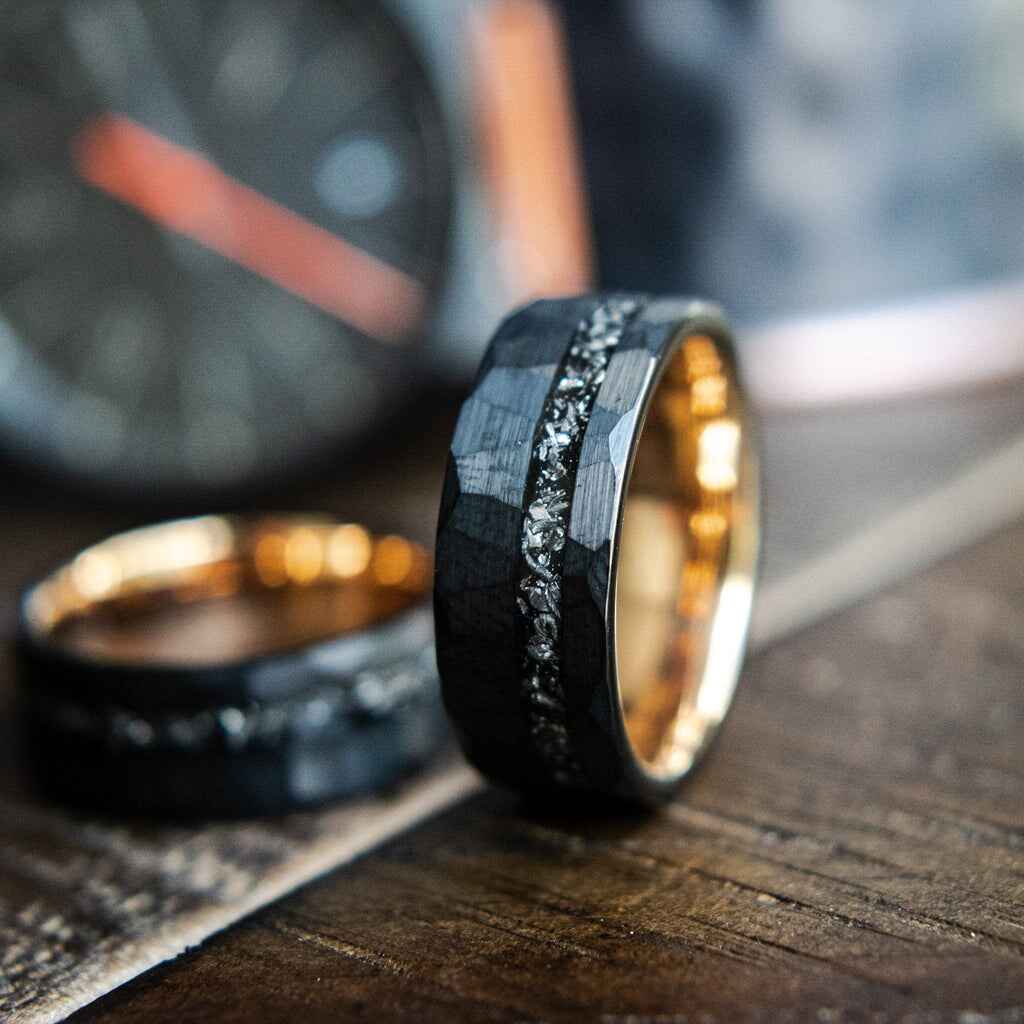 Lunar jewelry, Meteorite popular mens ring, Mens wedding band